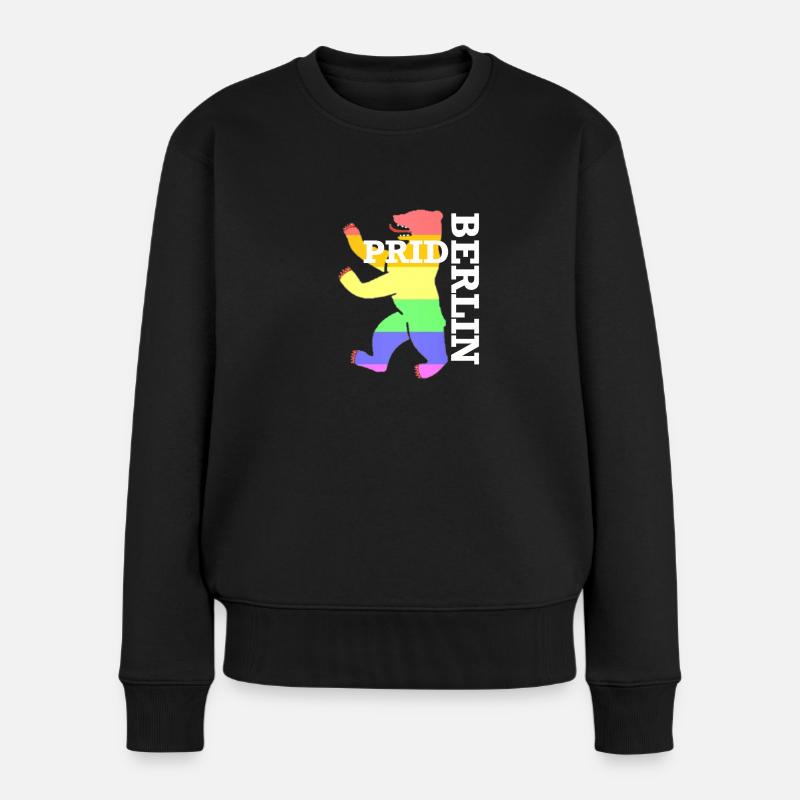 LGBT Berlin Pride Bear - Pull Premium bio Femme - noir