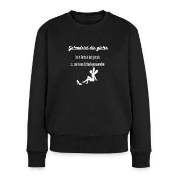 Galaadriel die glatte - Frauen Premium Bio Pullover - Schwarz - Vorne - Julia (174cm)