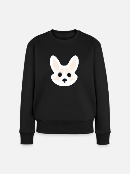 Corgi Rosa - Frauen Premium Bio Pullover - Schwarz