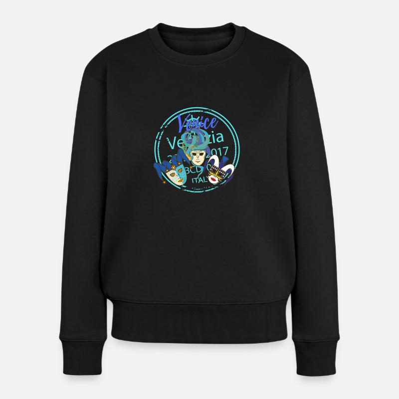 Venedig, Italien - Frauen Premium Bio Pullover - Schwarz