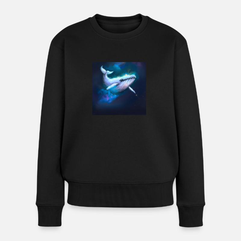 Baleine flottant dans l’espace - Pull Premium bio Femme - noir