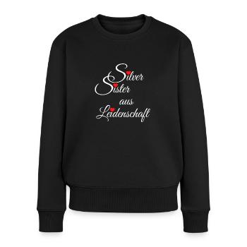 SilverSister aus Leidenschaft white - Frauen Premium Bio Pullover - Schwarz - Vorne - Julia (174cm)