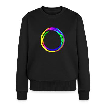 Rainbow dégradé coloré cool rétro tendance Art 4 - Pull Premium bio Femme - noir - Devant - Julia (174cm)