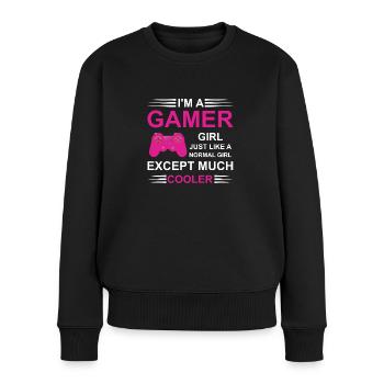 Gamer Girl weiß - Frauen Premium Bio Pullover - Schwarz - Vorne - Julia (174cm)