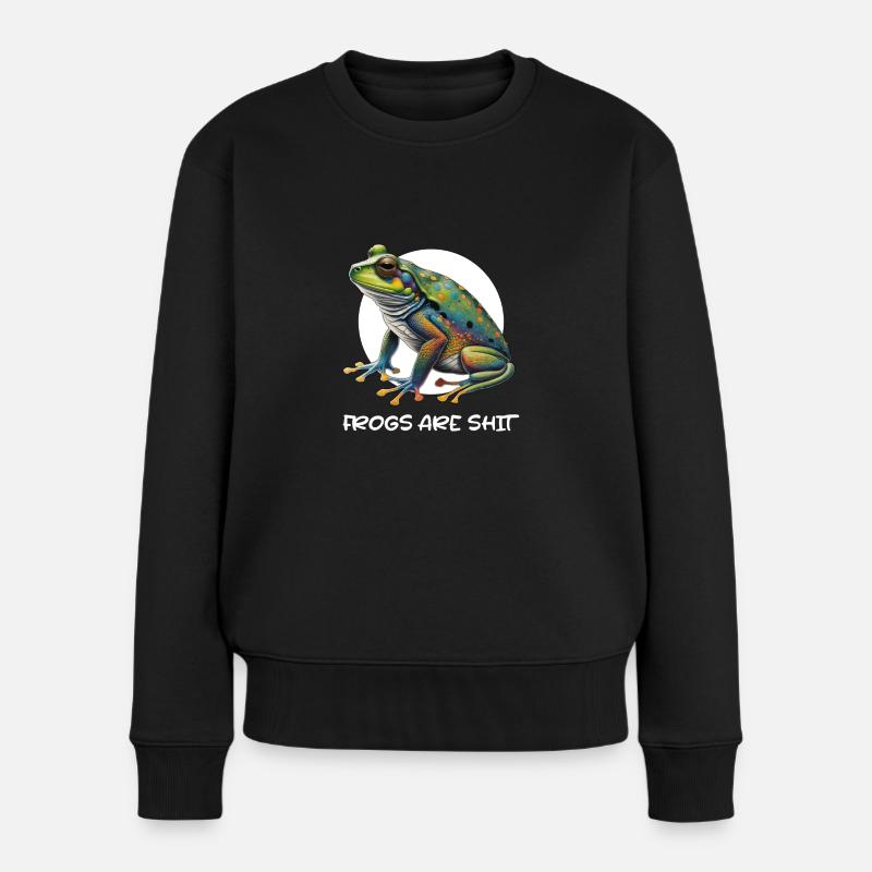 Frösche sind T-Shirt - Frauen Premium Bio Pullover - Schwarz