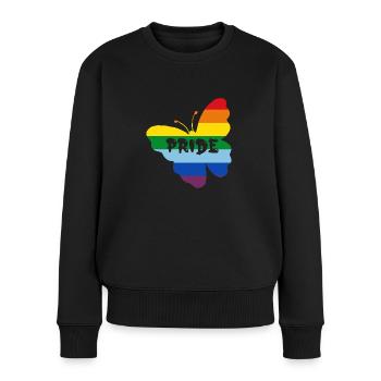 Papillon drapeau arc-en-ciel - Pull Premium bio Femme - noir - Devant - Julia (174cm)
