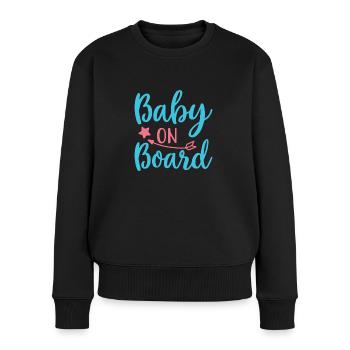 Baby On Board 2021 - Frauen Premium Bio Pullover - Schwarz - Vorne - Julia (174cm)