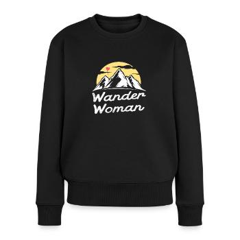 Wander Woman Alpen Trekking Outdoor Montagnes Nature - Pull Premium bio Femme - noir - Devant - Julia (174cm)