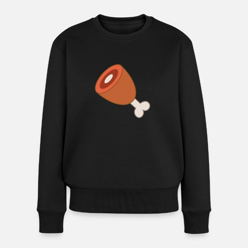 Fleisch Keule - Frauen Premium Bio Pullover - Schwarz