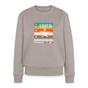 Geburtsjahr 1968 Retro - Frauen Premium Bio Pullover - Taupe - Vorne - Julia (174cm)