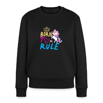 Einhorn né pour régner sur la licorne - Pull Premium bio Femme - noir - Devant - Julia (174cm)