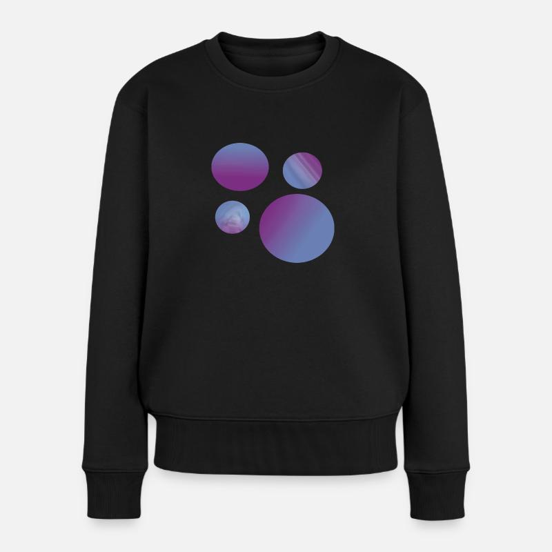 purple blue Planets - Frauen Premium Bio Pullover - Schwarz