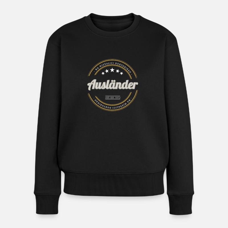 Na Baušteli od 1972 - Frauen Premium Bio Pullover - Schwarz