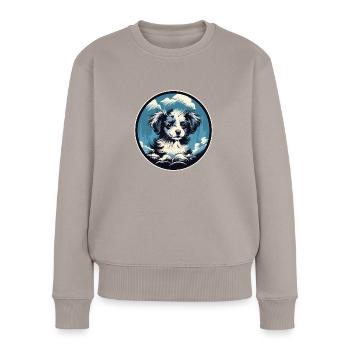 Chiot mignon - Pull Premium bio Femme - taupe - Devant - Julia (174cm)