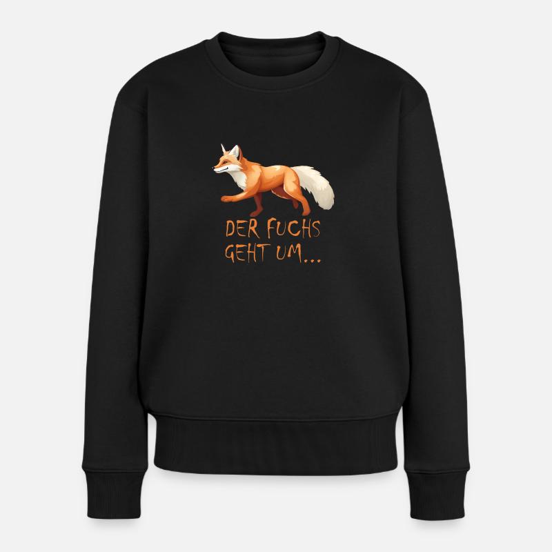 Der Fuchs geht um - Frauen Premium Bio Pullover - Schwarz