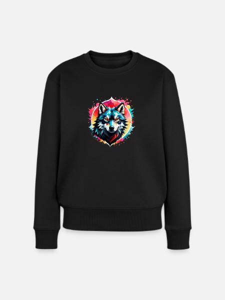 Wolf Tattoo - Frauen Premium Bio Pullover - Schwarz