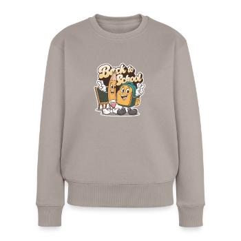 Back to School - Women's Premium Organic Jumper - taupe - Front - Julia (174cm)