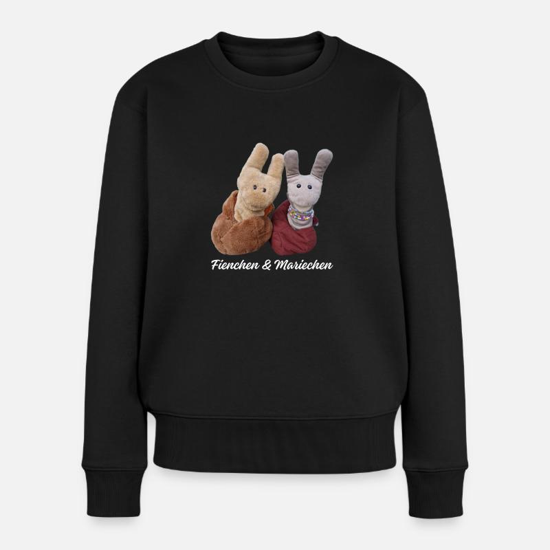 Schrift Schwarz 3 - Frauen Premium Bio Pullover - Schwarz