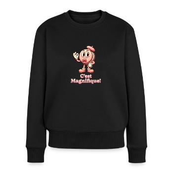 C' est Magnifique Macaron - Women's Premium Organic Jumper - black - Front - Julia (174cm)