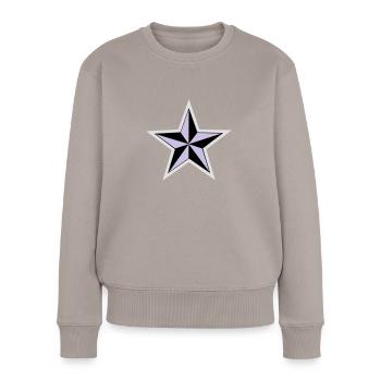 Stern - Rock´n´Roll - Frauen Premium Bio Pullover - Taupe - Vorne - Julia (174cm)