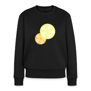 Zitrone Orange - Frauen Premium Bio Pullover - Schwarz - Vorne - Julia (174cm)