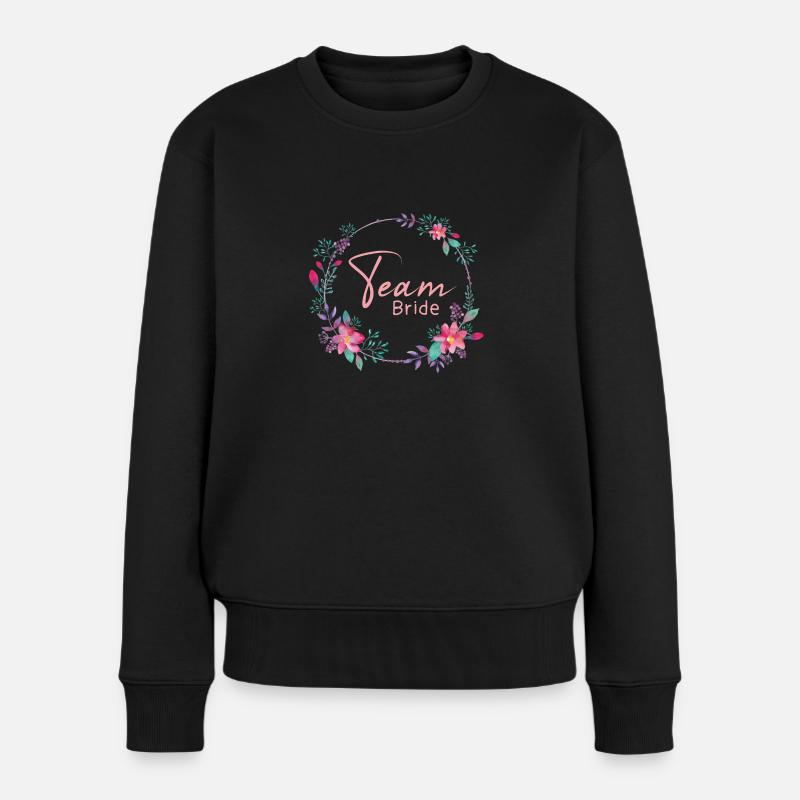 Team Bride JGA Braut - Frauen Premium Bio Pullover - Schwarz