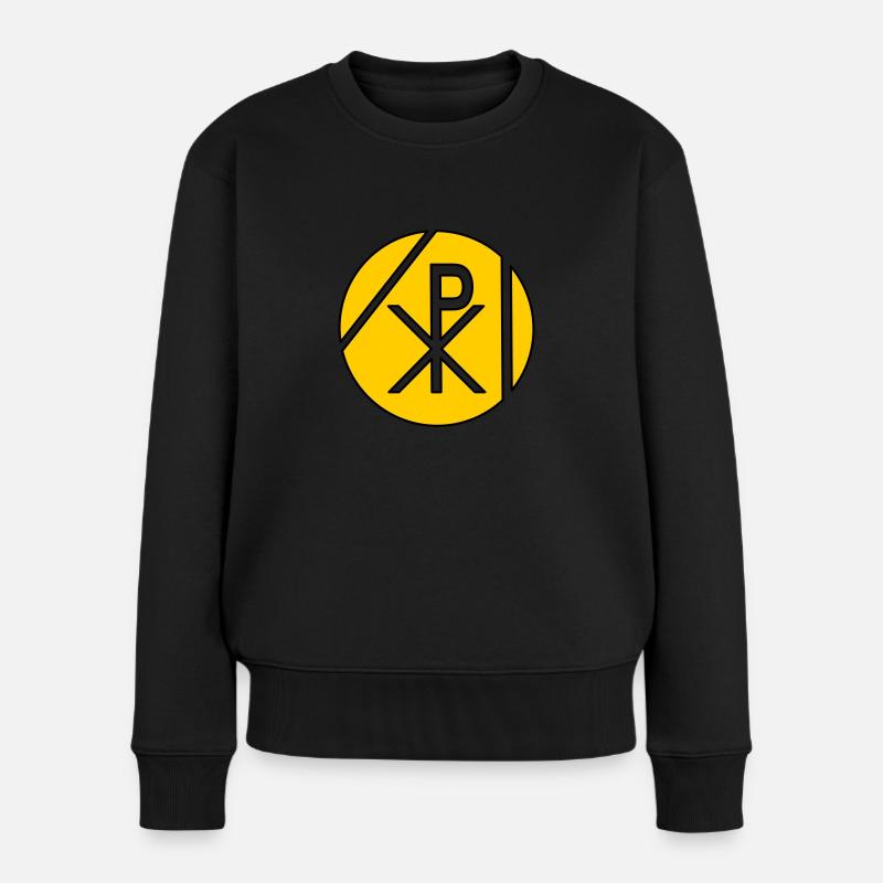 Christogramm PX - Frauen Premium Bio Pullover - Schwarz
