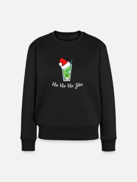 Weihnachts-Mojito-T-Shirt - Frauen Premium Bio Pullover - Schwarz
