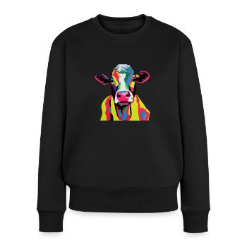 Muh....i am your friend - Frauen Premium Bio Pullover - Schwarz - Vorne - Julia (174cm)