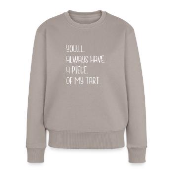 dino bike moon beach beards comic bedroom - Frauen Premium Bio Pullover - Taupe - Vorne - Julia (174cm)