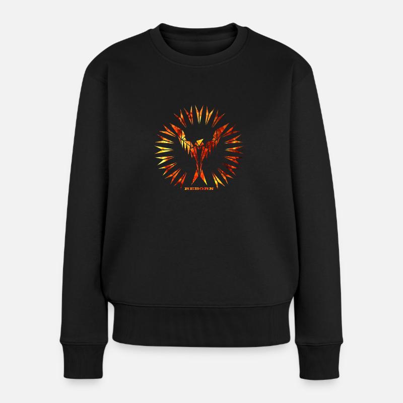Phönix wird wiedergeboren - Frauen Premium Bio Pullover - Schwarz
