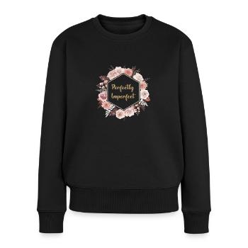 perfectly imperfect - Frauen Premium Bio Pullover - Schwarz - Vorne - Julia (174cm)