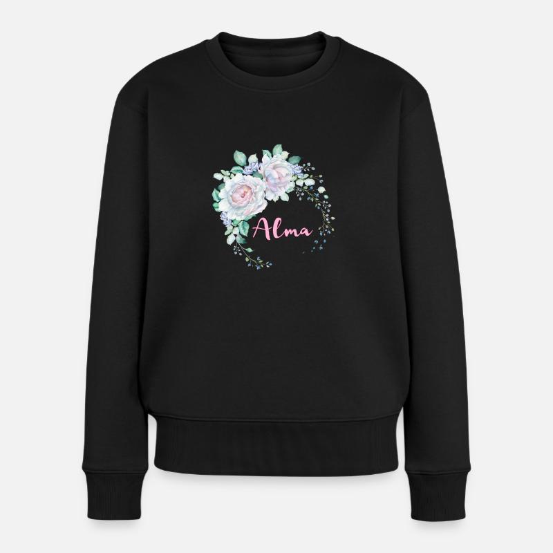 Für Alma - Frauen Premium Bio Pullover - Schwarz