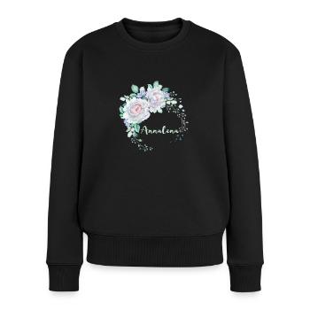 Für Annalena - Frauen Premium Bio Pullover - Schwarz - Vorne - Julia (174cm)