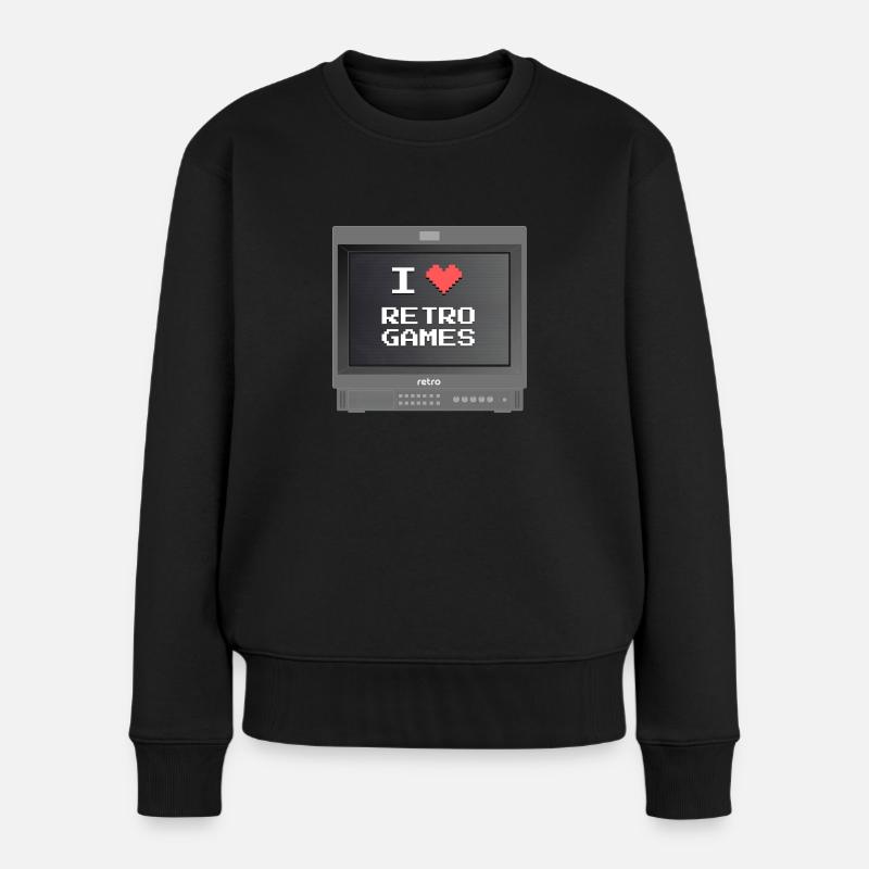 Retrogaming lover - Pull Premium bio Femme - noir