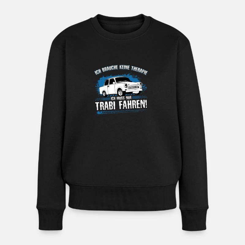 Trabi Trabbi  Pappe DDR Fahrzeug Geschenk - Frauen Premium Bio Pullover - Schwarz