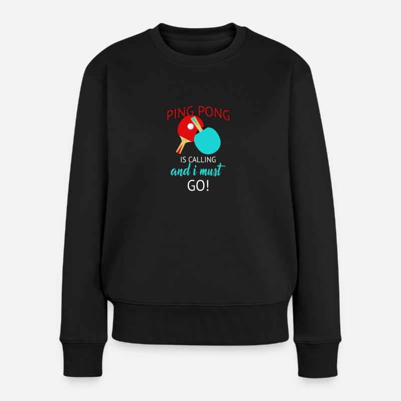 Tischtennis Ping-Pong - Frauen Premium Bio Pullover - Schwarz