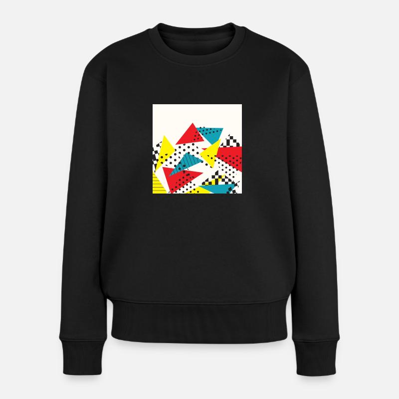 Collage vintage abstrait - Pull Premium bio Femme - noir