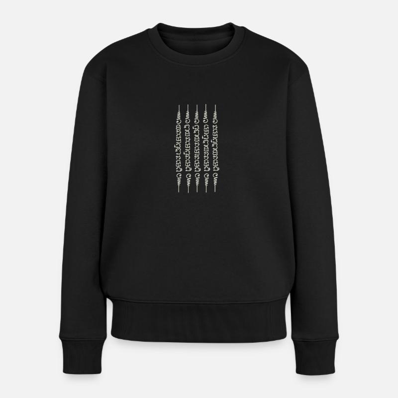 Sak Yant Thai Tattoo Fünf Linien Muay Thai - Frauen Premium Bio Pullover - Schwarz