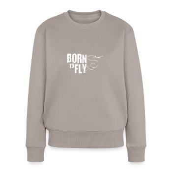 Glider pilot | Glider pilot airfield gifts - Women's Premium Organic Jumper - taupe - Front - Julia (174cm)