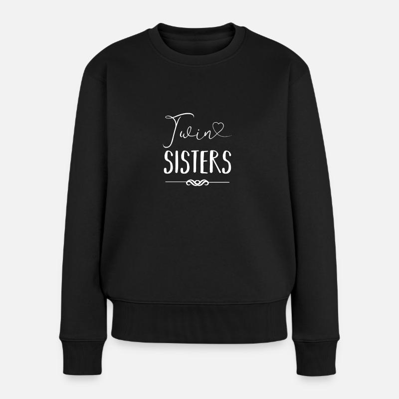 Zwillinge - Frauen Premium Bio Pullover - Schwarz
