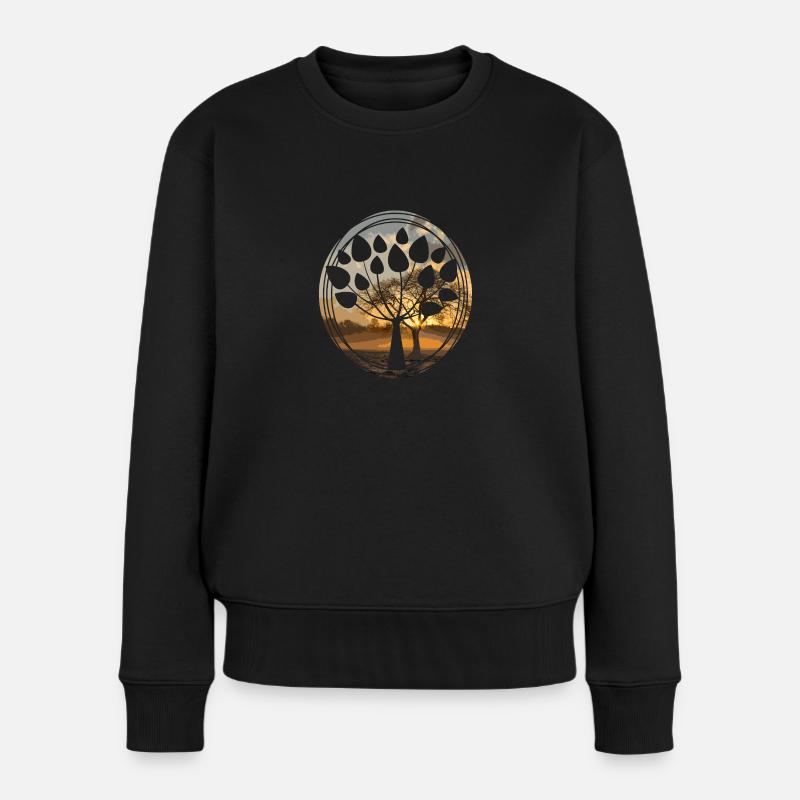 Baum - Frauen Premium Bio Pullover - Schwarz