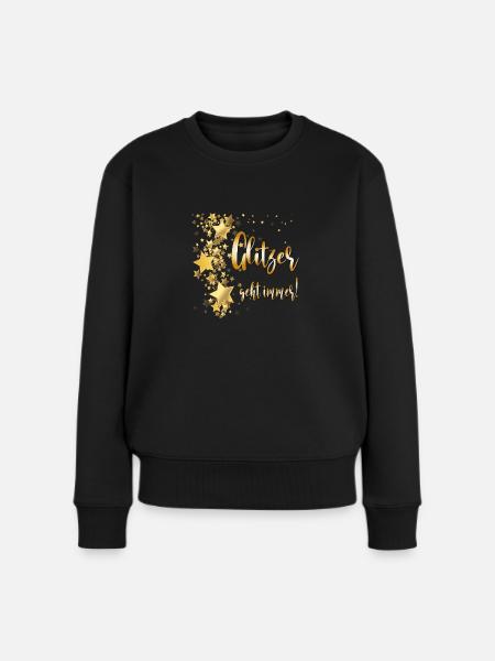 Glitzer Gold - Frauen Premium Bio Pullover - Schwarz