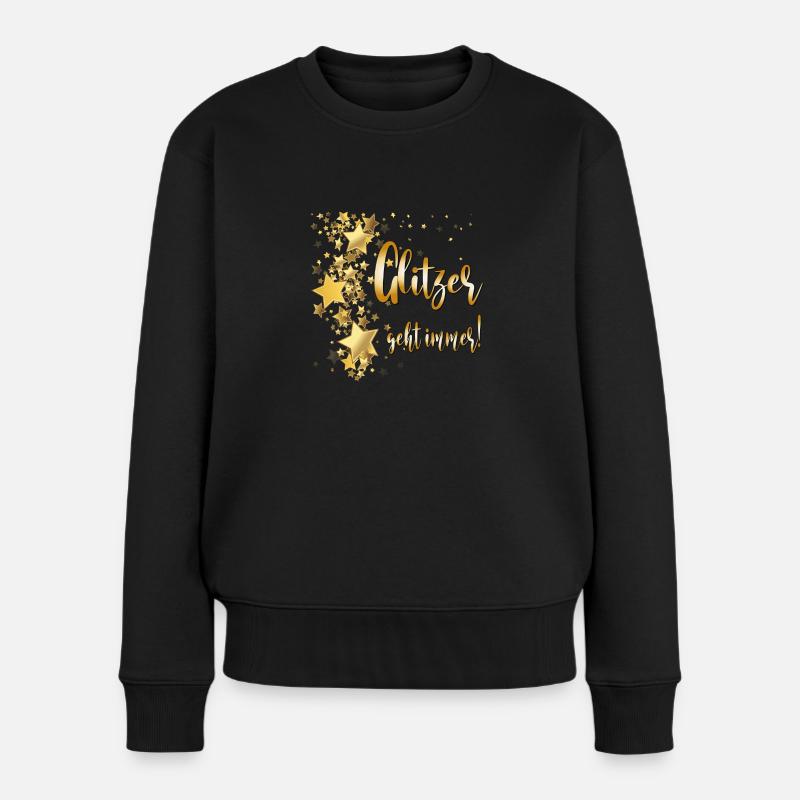 Glitzer Gold - Frauen Premium Bio Pullover - Schwarz