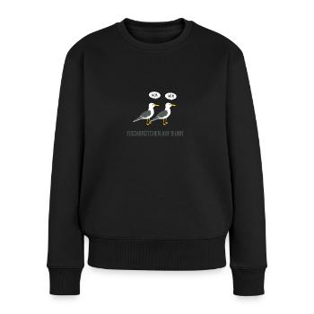 Fischbrötchen Meer Küste Norden Heimat - Frauen Premium Bio Pullover - Schwarz - Vorne - Julia (174cm)