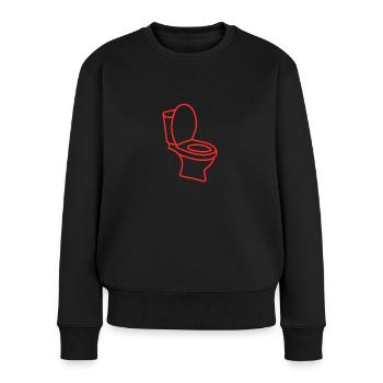Toilette toilette cadeau d’humour - Pull Premium bio Femme - noir - Devant - Julia (174cm)