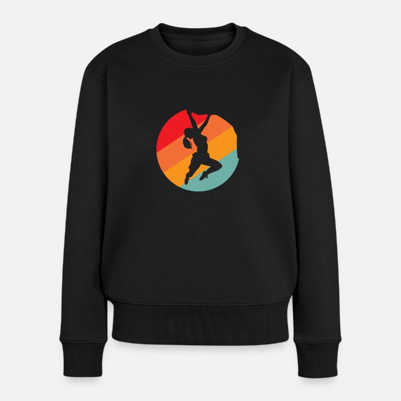 Fels klettern Frau - Frauen Premium Bio Pullover - Schwarz