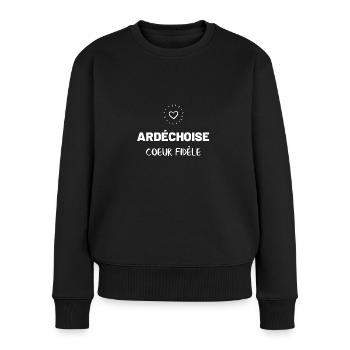 t-shirt ardéchoise coeur fidèle cadeau noel - Pull Premium bio Femme - noir - Devant - Julia (174cm)