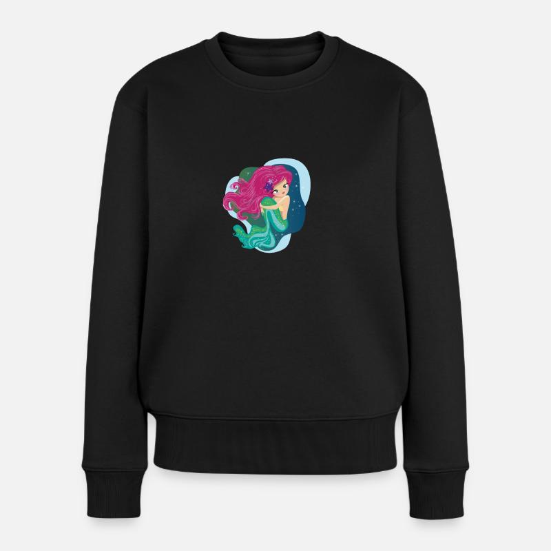 Mermaid - Frauen Premium Bio Pullover - Schwarz