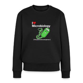 J'adore la microbiologie - Pull Premium bio Femme - noir - Devant - Julia (174cm)